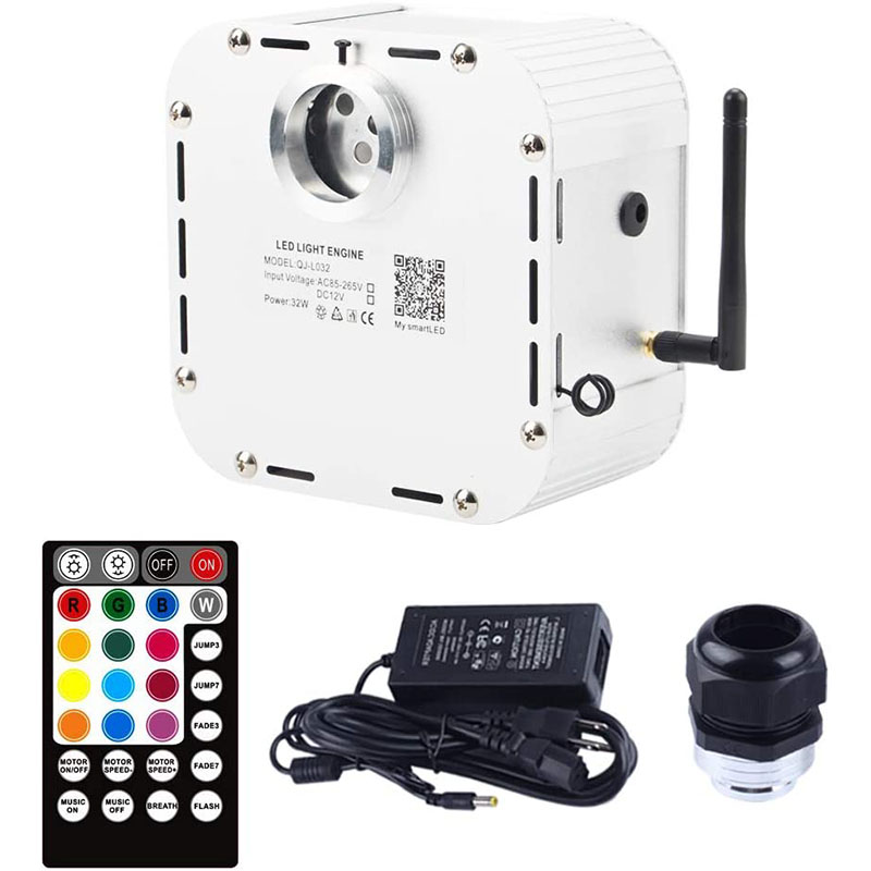 DC12V 32W Bluetooth APP & RF Music Twinkle RGBW LED Headlinear Stars Fiber Optic Light Source DC12V 32W Bluetooth APP & RF Music Twinkle RGBW LED Headlinear Stars Fiber Optic Light Source